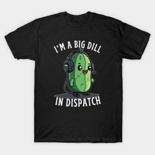 Funny Dispatcher Pun Gift for 911 Thin Gold Line First Responder Telecommunicators T-Shirt